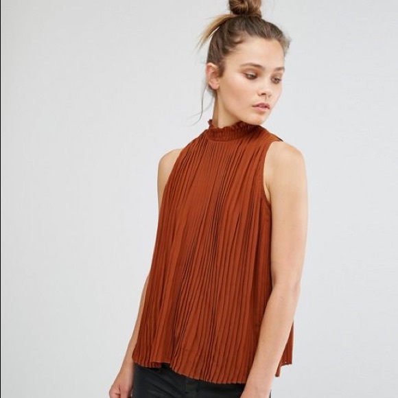 Rust orange NEW LOOK pleated tank - Picture 2 of 7